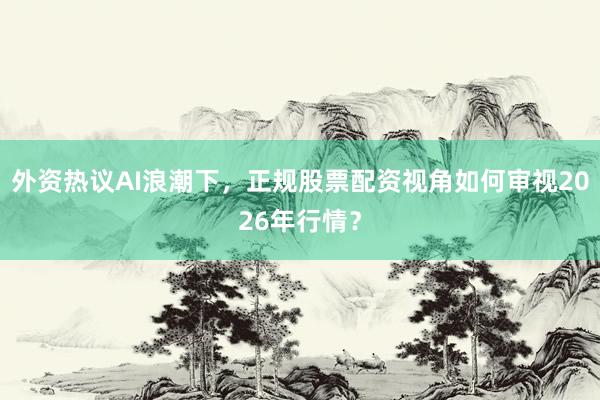 外资热议AI浪潮下，正规股票配资视角如何审视2026年行情？