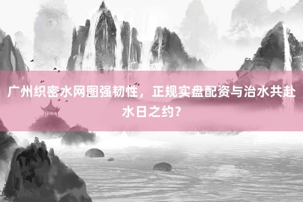 广州织密水网图强韧性，正规实盘配资与治水共赴水日之约？