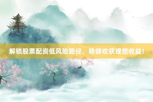 解锁股票配资低风险路径，稳健收获理想收益！