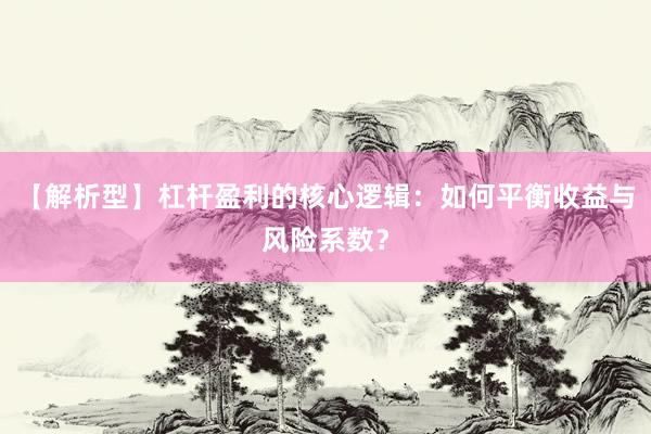 【解析型】杠杆盈利的核心逻辑：如何平衡收益与风险系数？